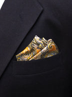 Gold Paisley Microfiber Pocket Square