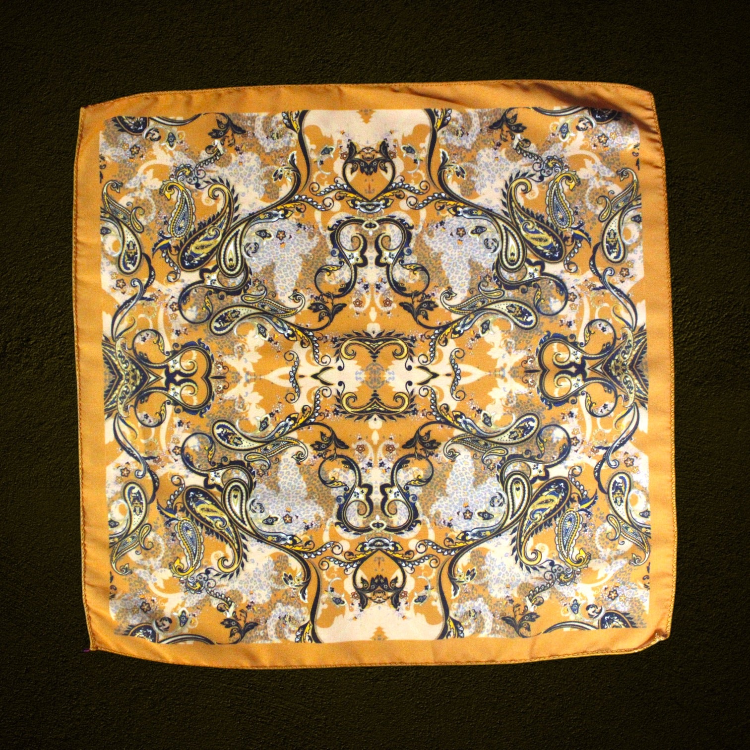 Gold Paisley Microfiber Pocket Square