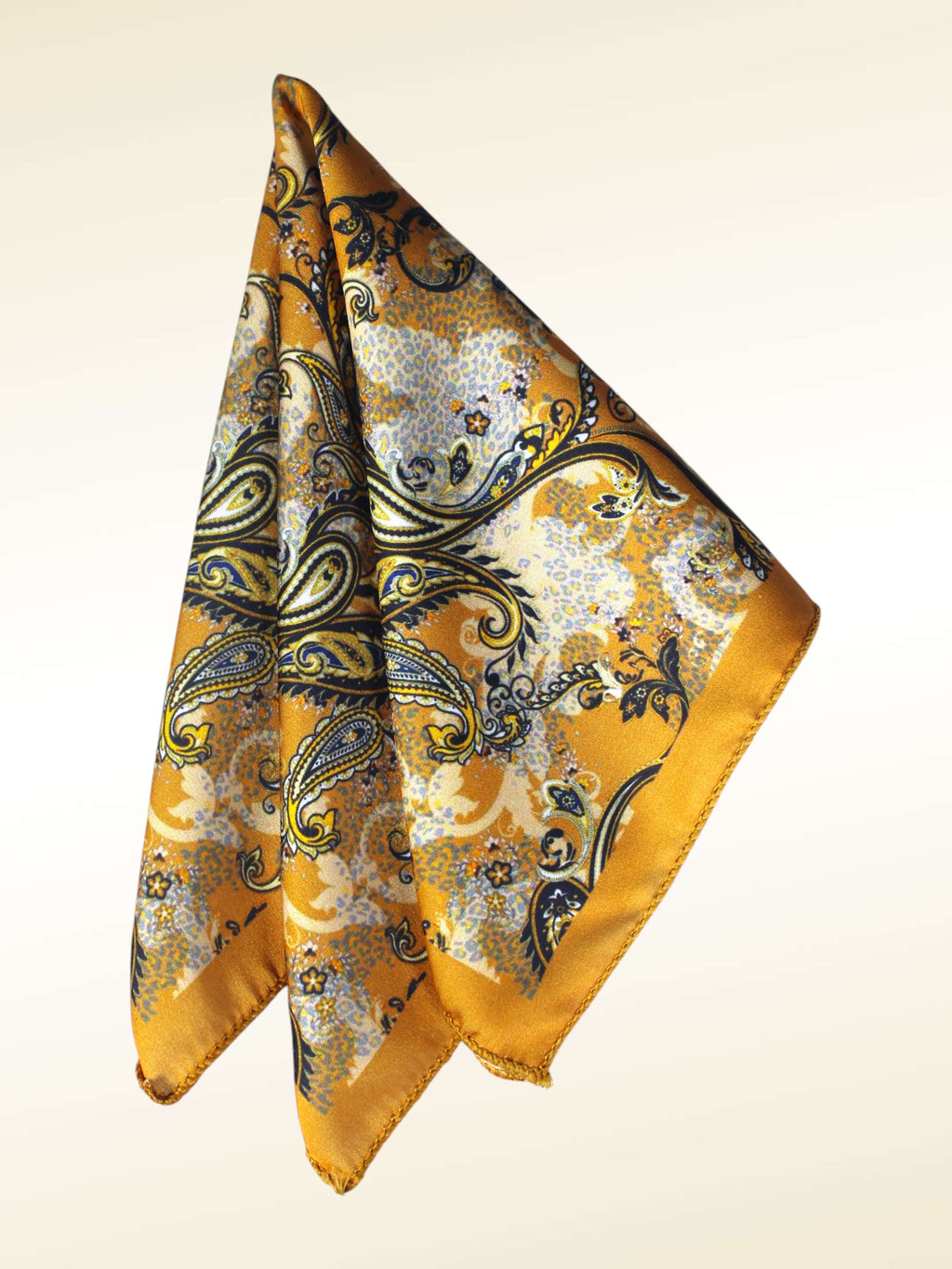Gold Paisley Microfiber Pocket Square