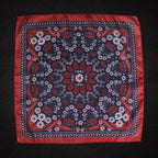 Red Floral Microfiber Pocket Square