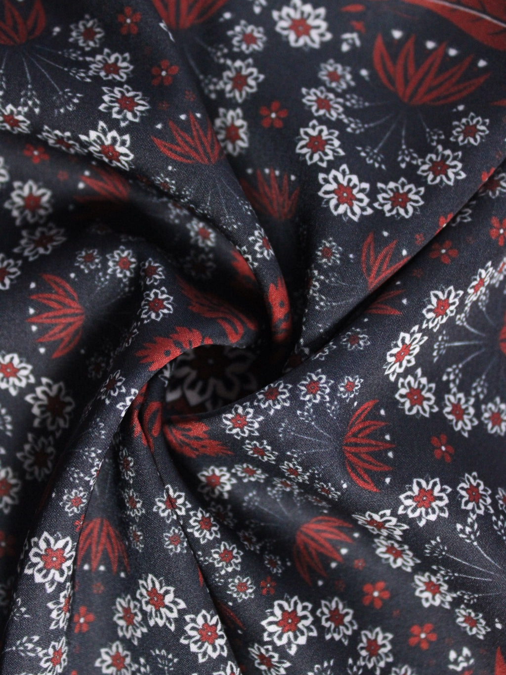 Red Floral Microfiber Pocket Square