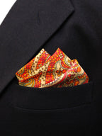 Red Paisley Microfiber Pocket Square