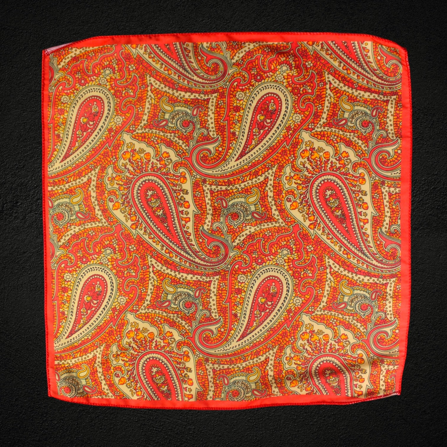 Red Paisley Microfiber Pocket Square