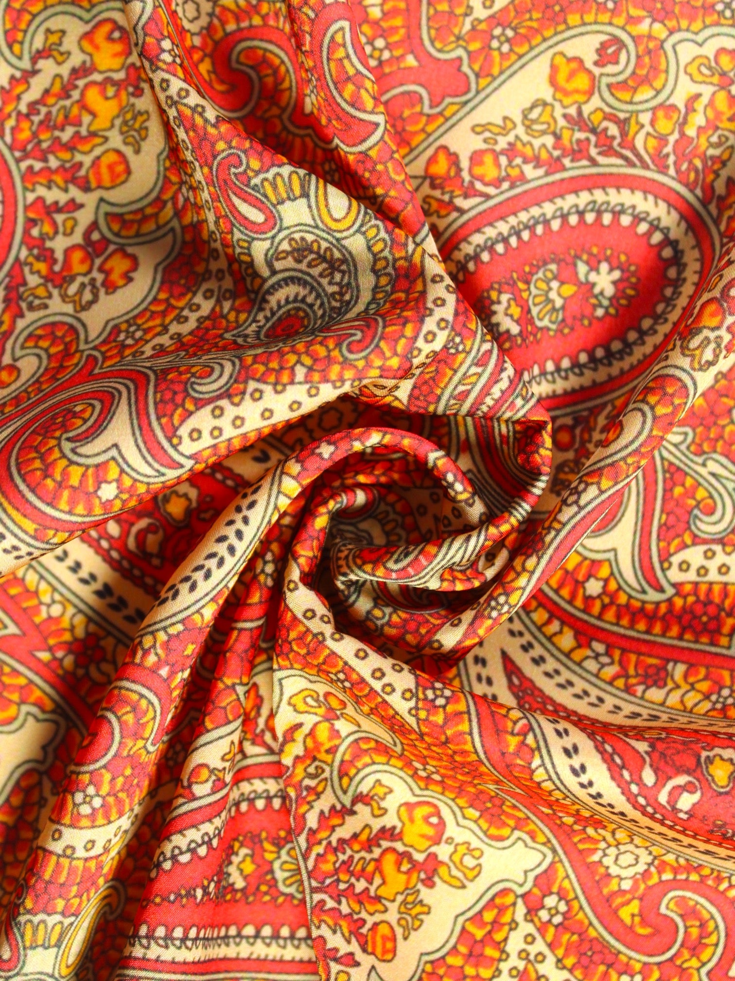 Red Paisley Microfiber Pocket Square