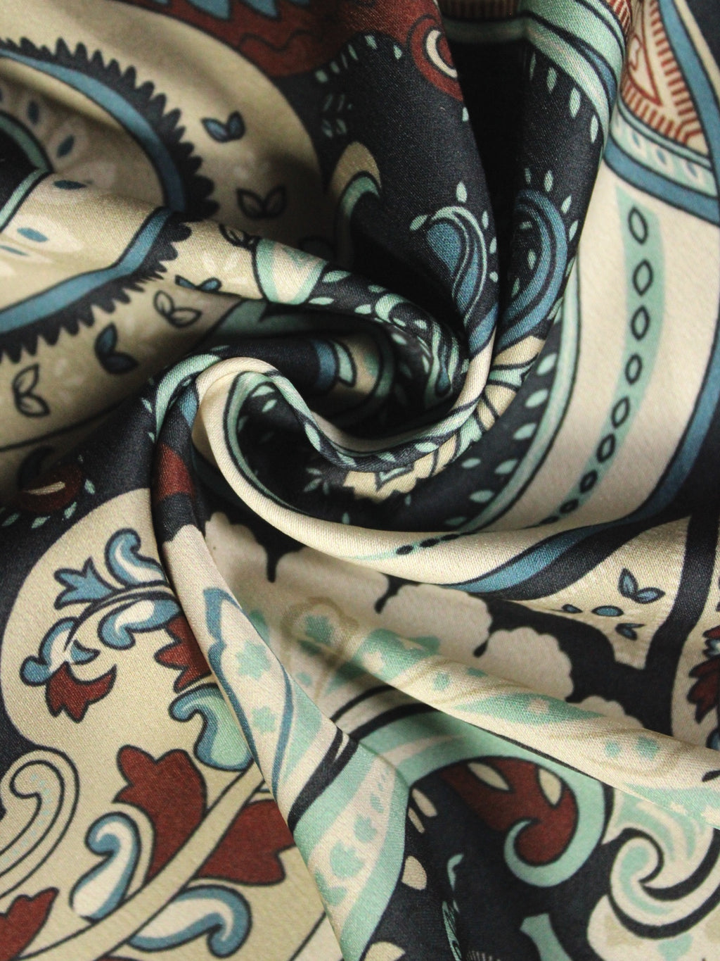 Rust Brown Paisley Microfiber Pocket Square