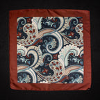 Rust Brown Paisley Microfiber Pocket Square