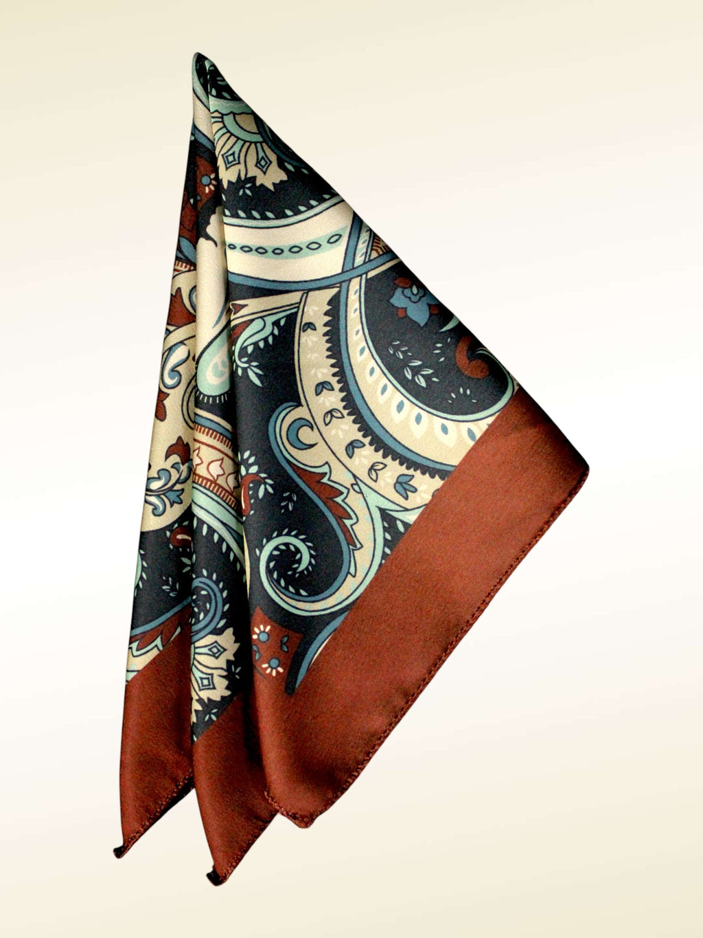 Rust Brown Paisley Microfiber Pocket Square