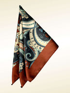 Rust Brown Paisley Microfiber Pocket Square