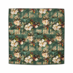 Green Floral Printed Scarf With Pocket Square