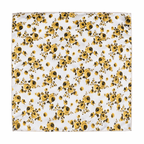 Golden Floral Printed Scarf With Pocket Square