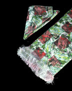 Multicolor Leafy Block  Printed Scarf With Pocket Square