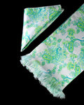 Green Paisley Printed Scarf With Pocket Square