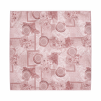 Peach Geometric Printed Scarf With Pocket Square