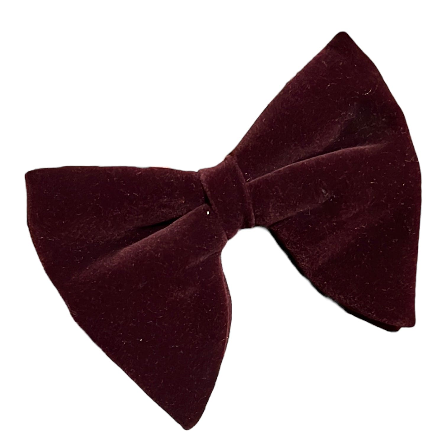 Burgundy Velvet Solid Butterfly Double Layered Bowtie