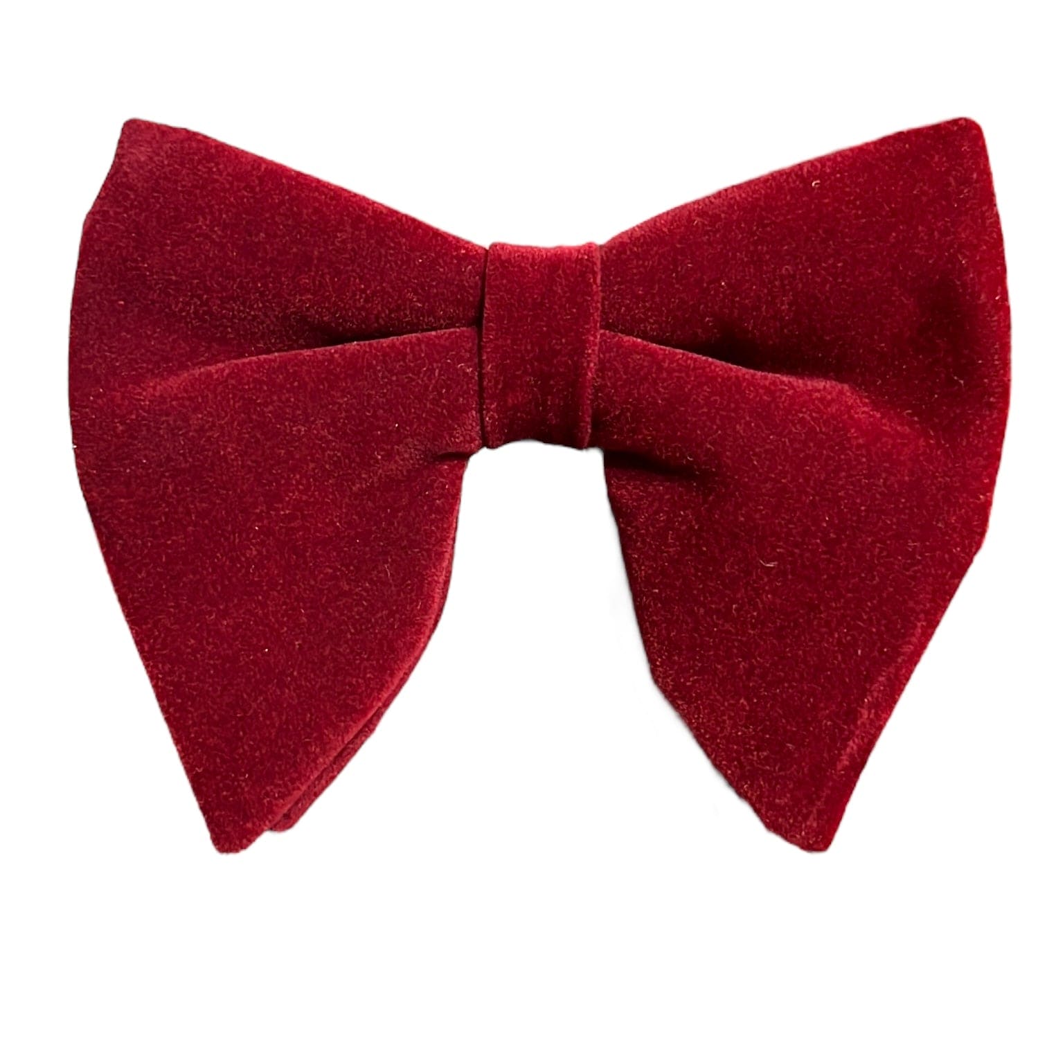 Maroon Velvet Solid Butterfly Double Layered Bowtie