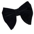 Black Velvet Solid Butterfly Double Layered Bowtie