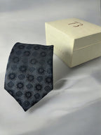 TieBenon Gray Tie with Pocket Square – Premium Microfiber