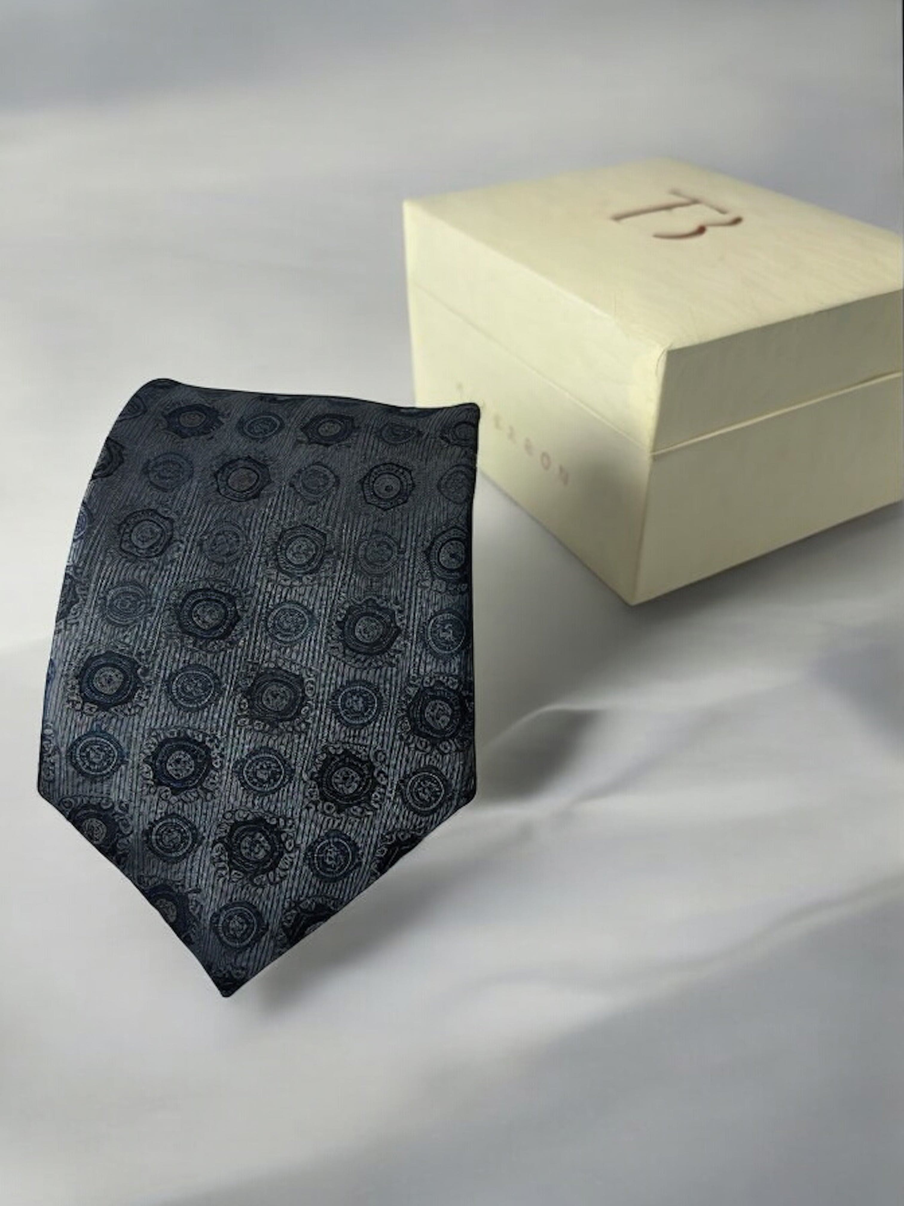 TieBenon Gray Tie with Pocket Square – Premium Microfiber
