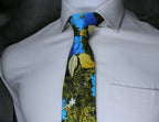 Tropical Vibe Artistic Floral Tie With Pocket Square