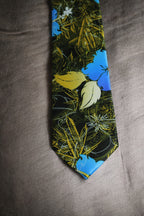 Tropical Vibe Artistic Floral Tie With Pocket Square