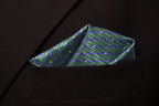 Turquoise Geometric Tie & Pocket Square