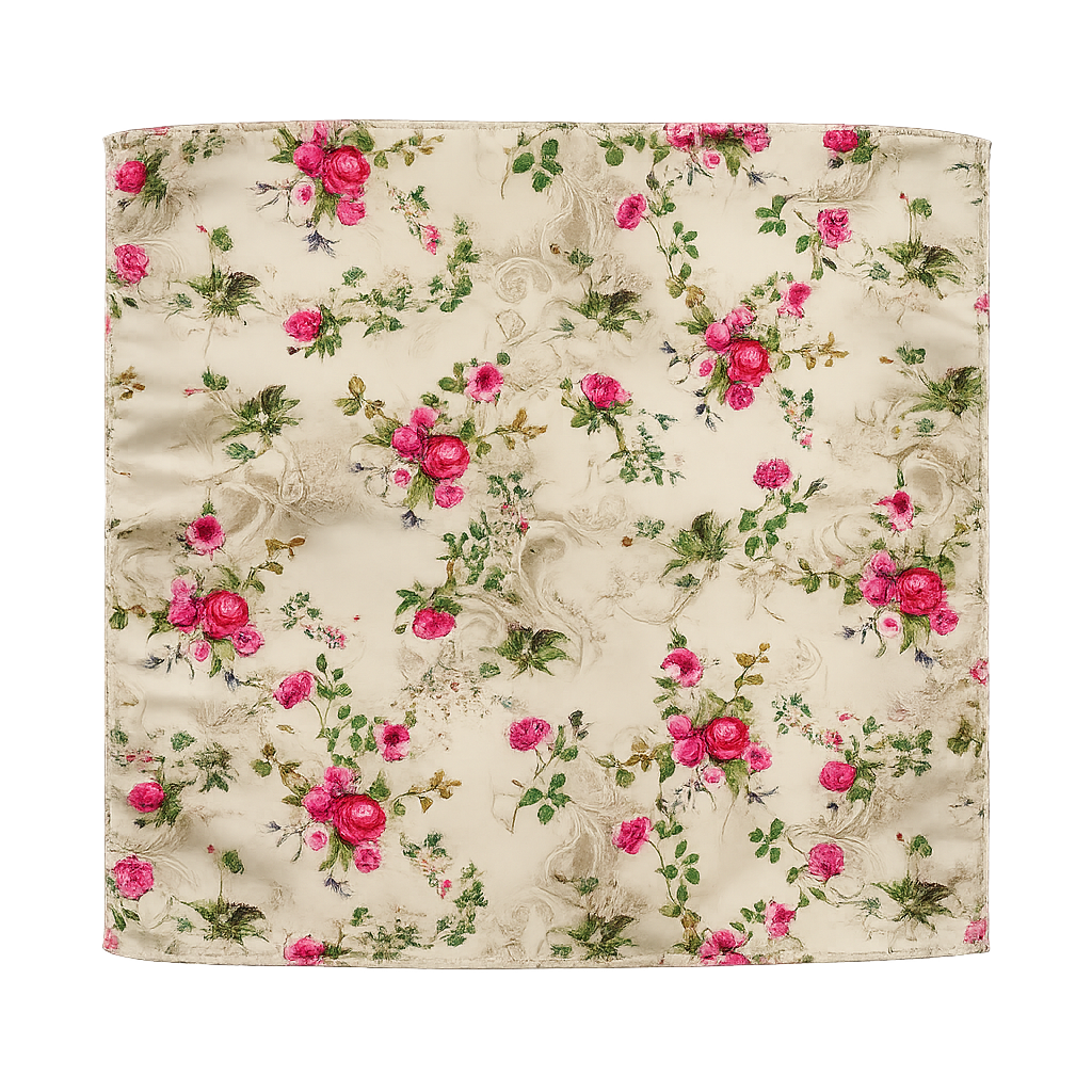 Crayola Yellow Floral Printed Scarf With Pocket Square