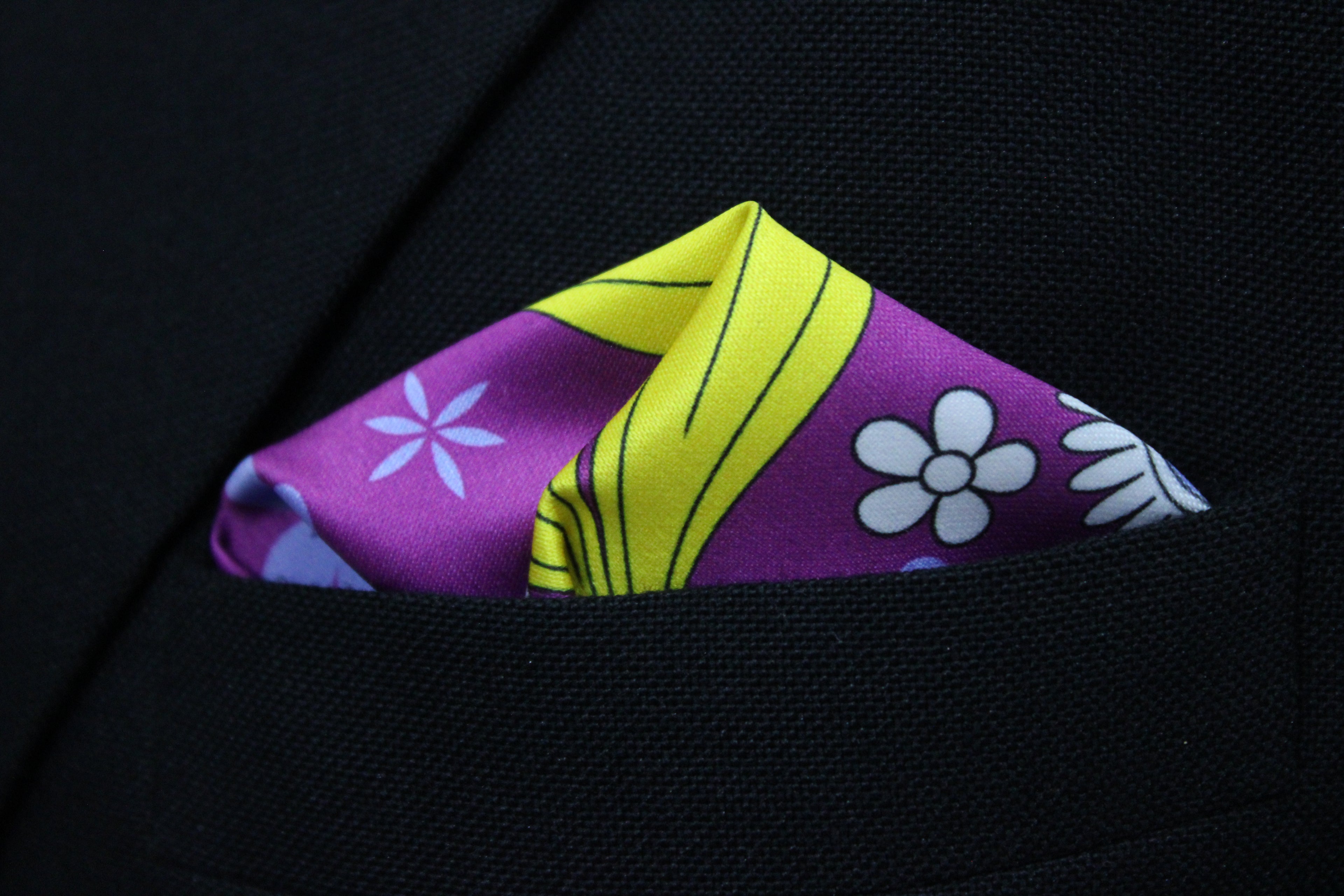 Whimsical Floral Tie With Pocket Square