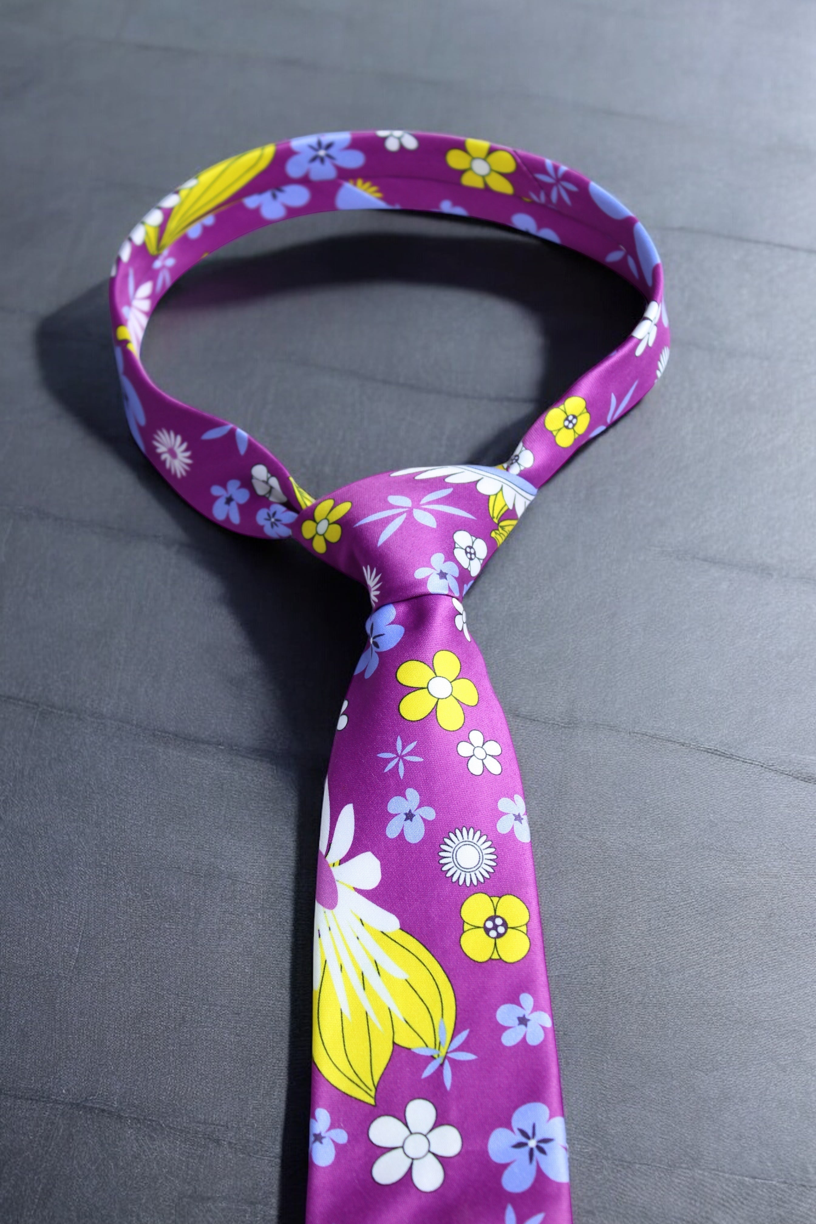 Whimsical Floral Tie With Pocket Square