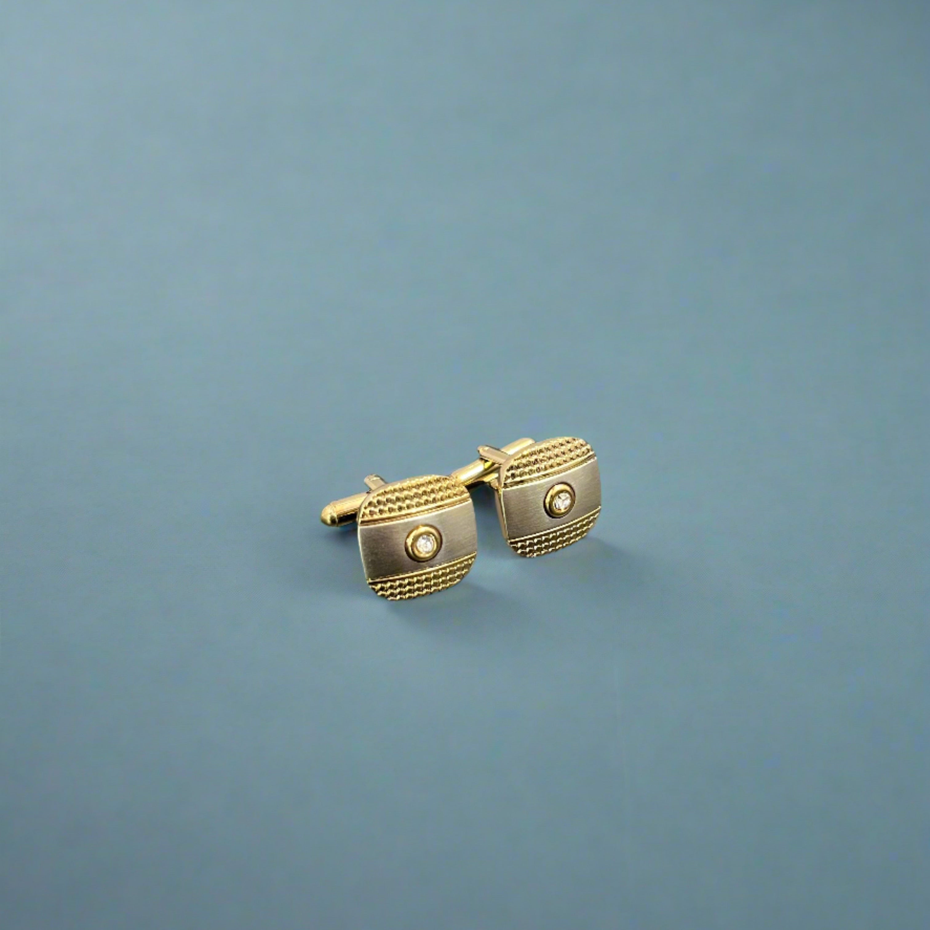 Stone Silver And Gold Cufflinks