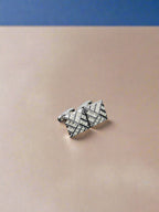 Stone Studded Black Enamel Cufflinks