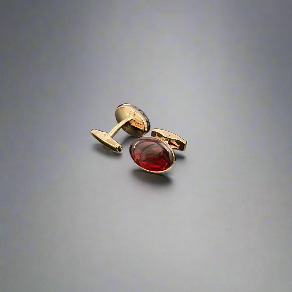 Sapphire Red Oval Cufflinks