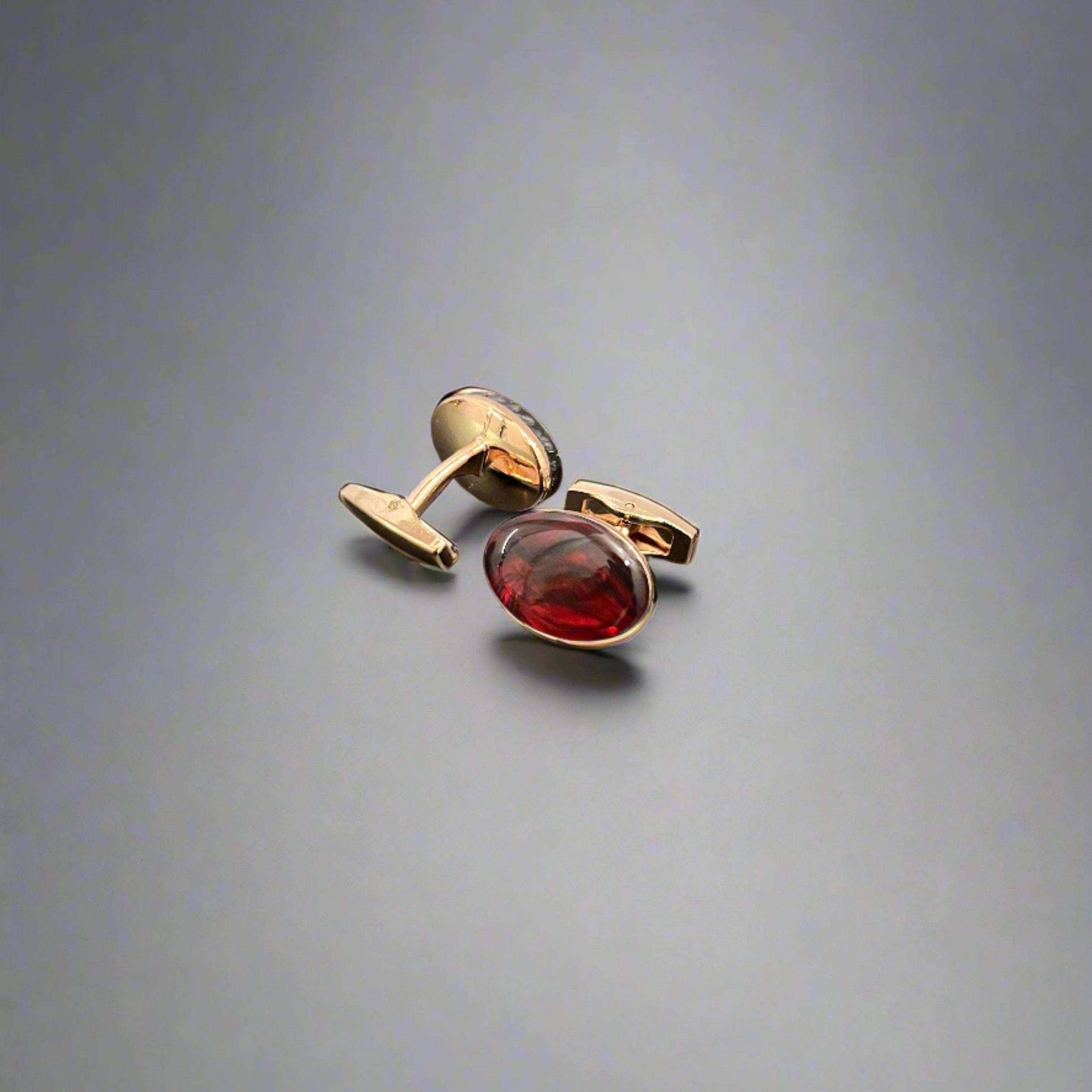 Sapphire Red Oval Cufflinks