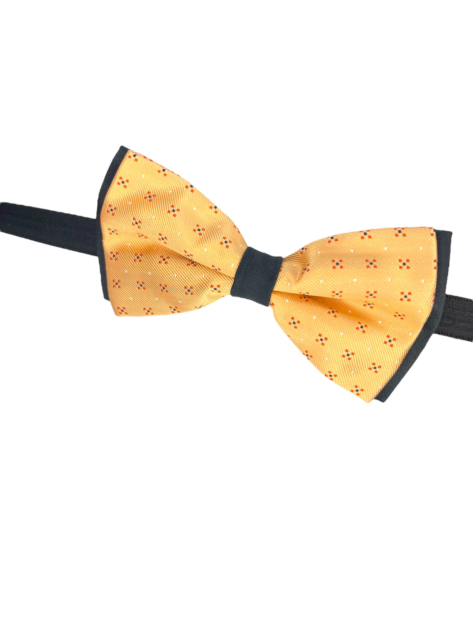 Peach Dotted Double Layered Bowtie