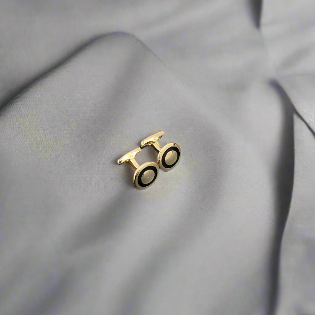 Round Ring Golden Cufflinks