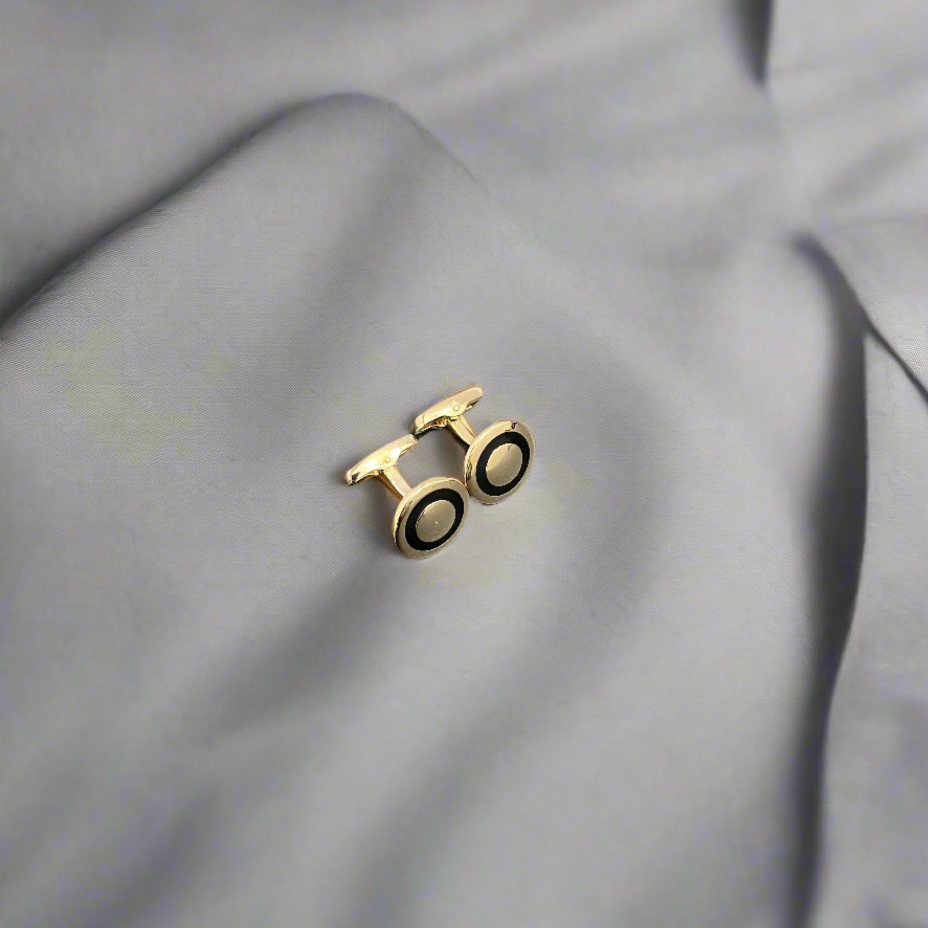 Round Ring Golden Cufflinks