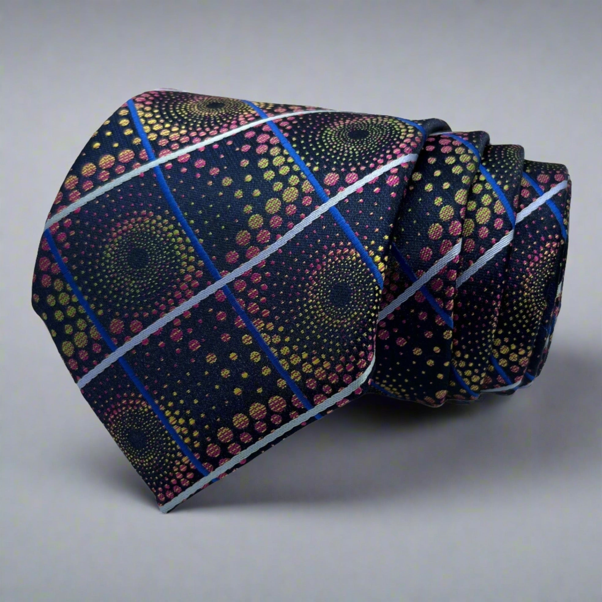 Blue Dotted Check Tie
