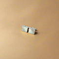 Silver Diagonal Cut Embossed Reverse Cufflinks