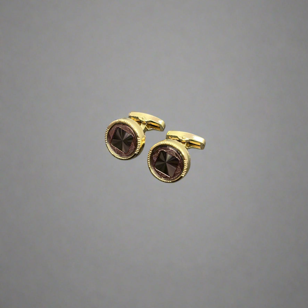 Prism Textured Gold Plated Cufflinks