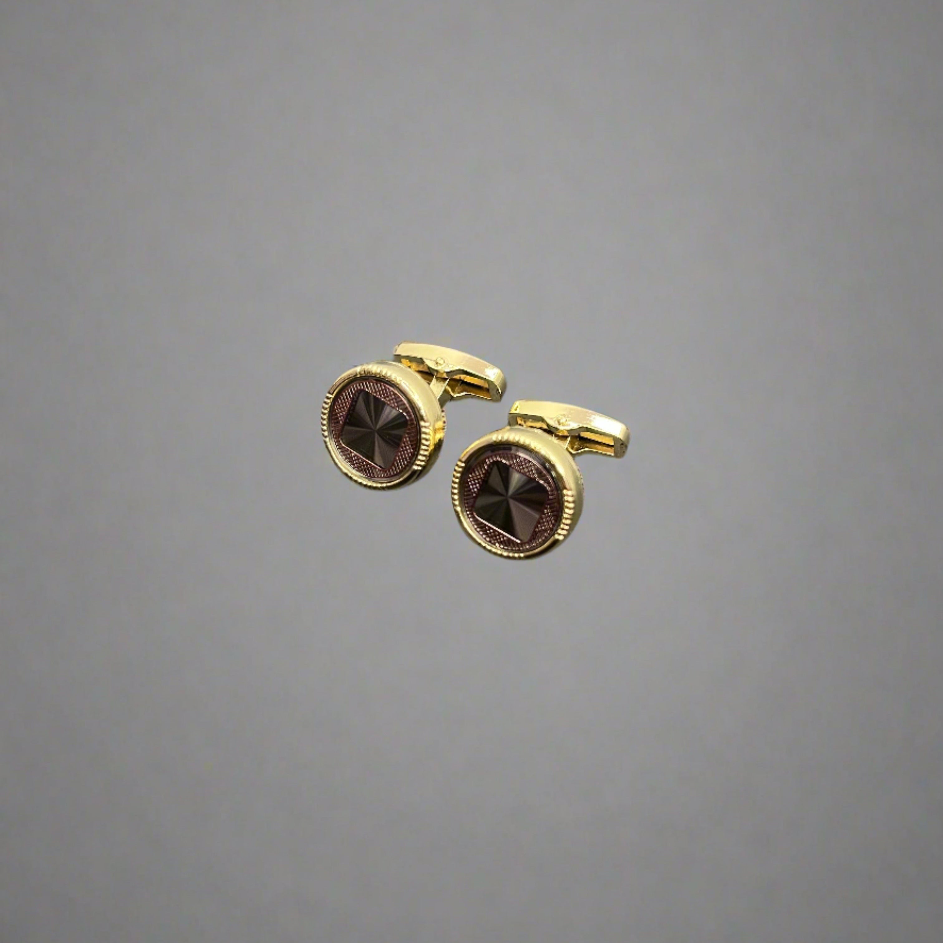 Prism Textured Gold Plated Cufflinks