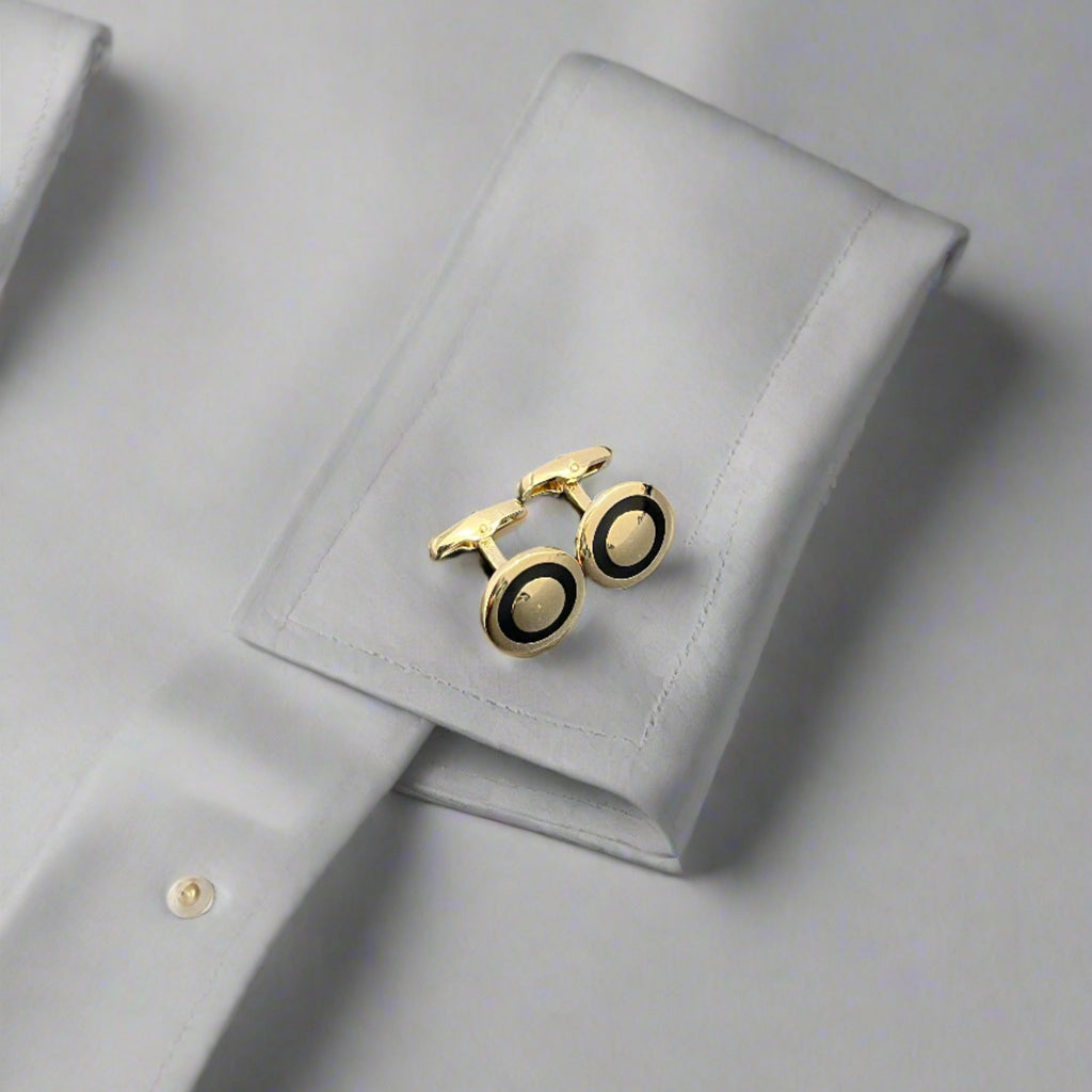 Round Ring Golden Cufflinks