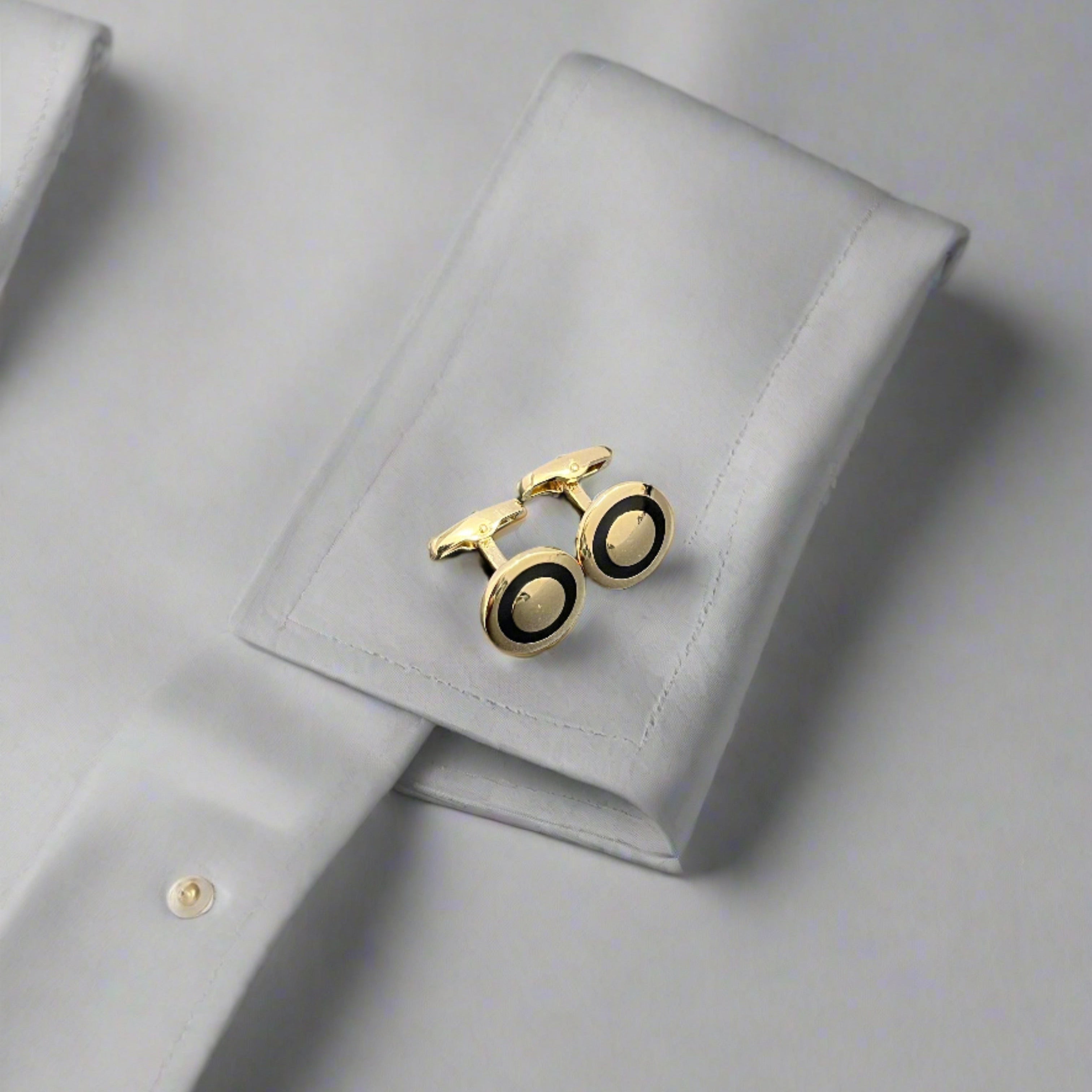 Round Ring Golden Cufflinks