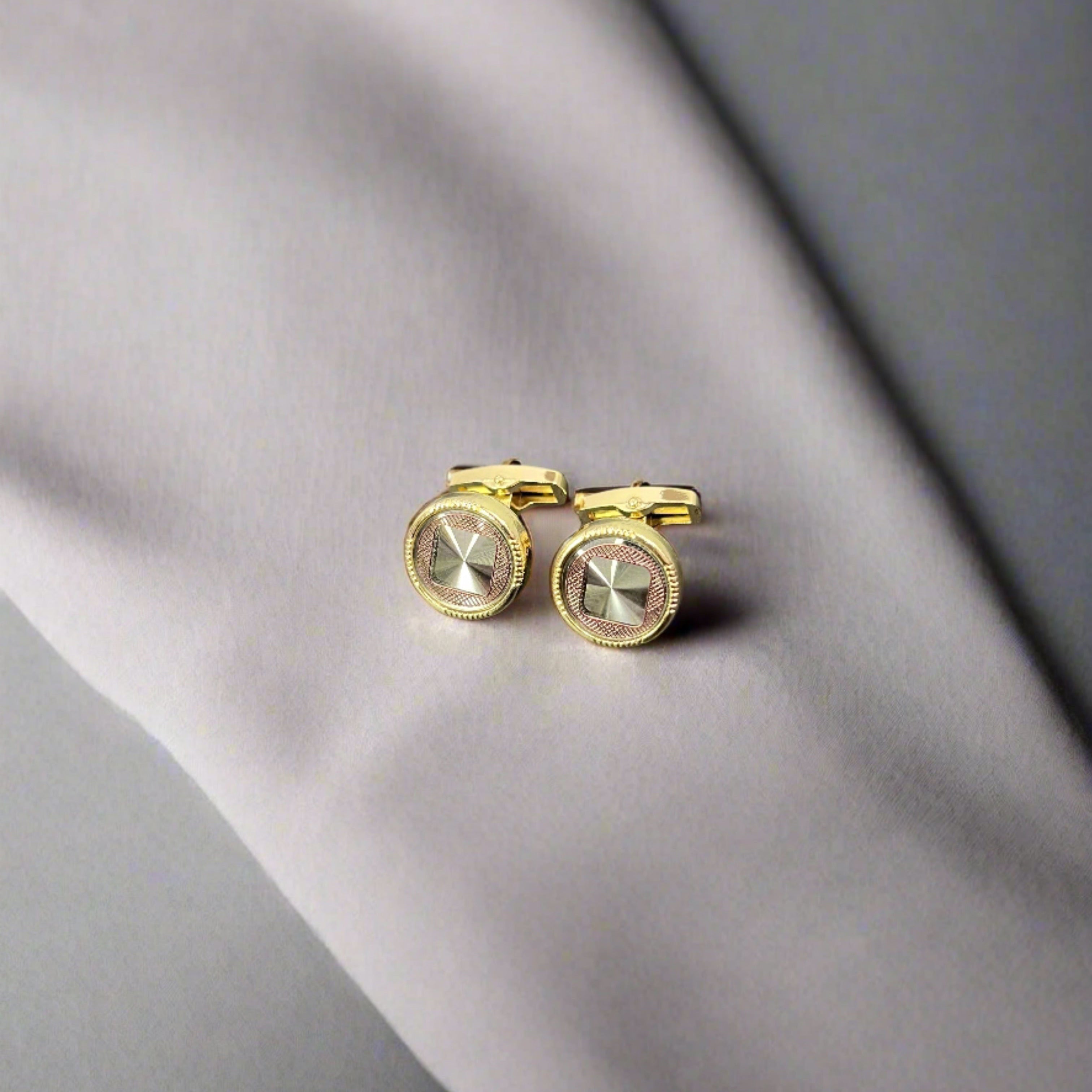 Prism Textured Gold Plated Cufflinks