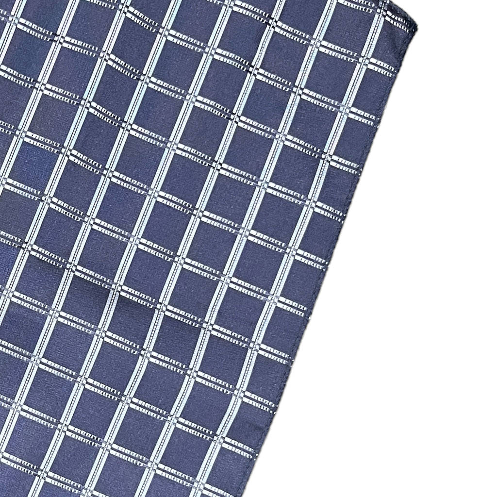 Navy Blue Check Cravat Tie