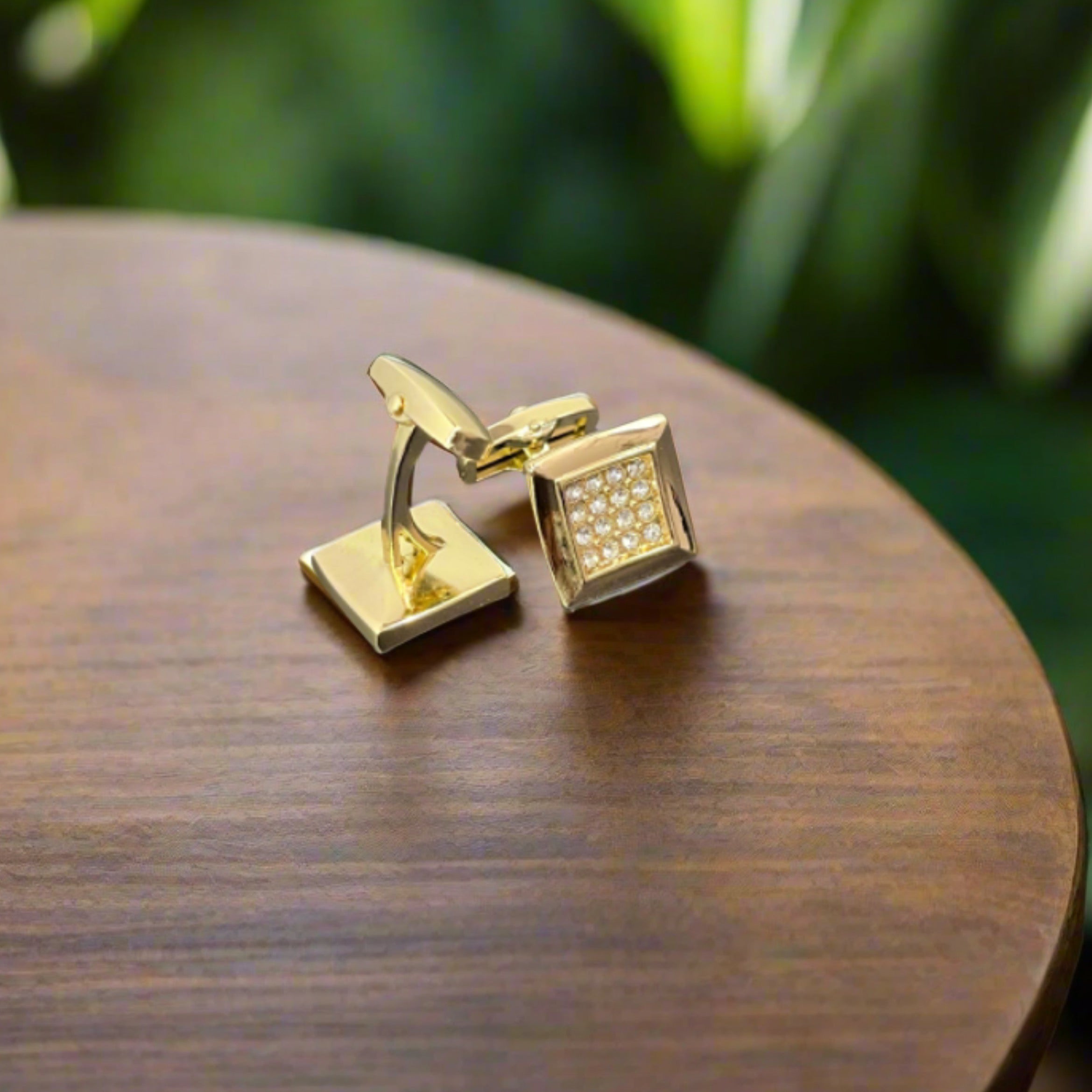 Golden square studded