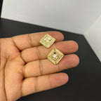 Golden Square Stone Cufflinks