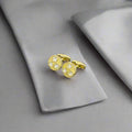 Trinity Zircon Studded Round Cufflinks