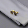 Prism Textured Gold Plated Cufflinks