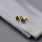 Prism Textured Gold Plated Cufflinks