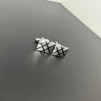 Black Cross Enamel Silver Cufflinks