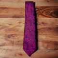 Magenta Self Paisley Tie